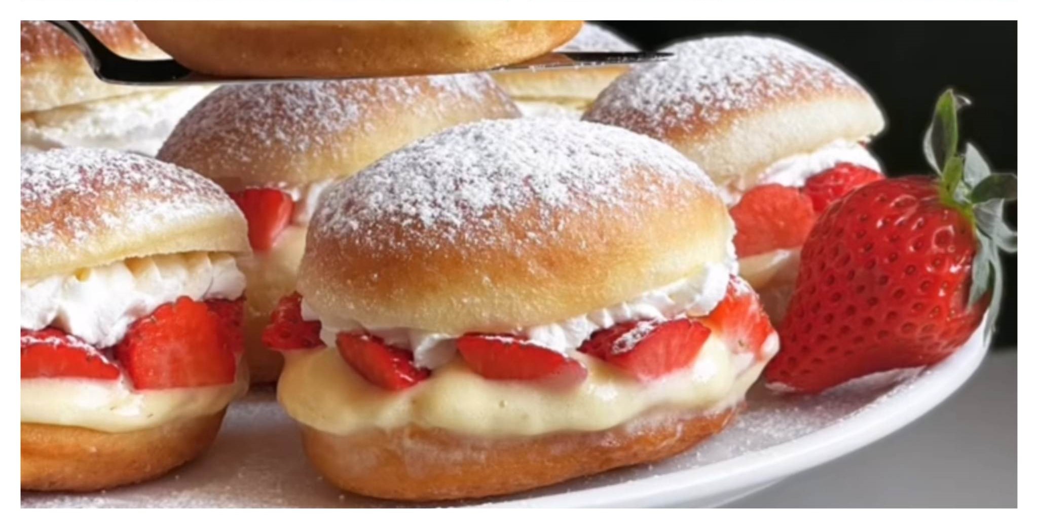 Gefüllte Krapfen mit Erdbeeren und Vanillecreme – Koch Boss Rezepten Gefüllte Krapfen mit Erdbeeren und Vanillecreme – Koch Boss Rezepten